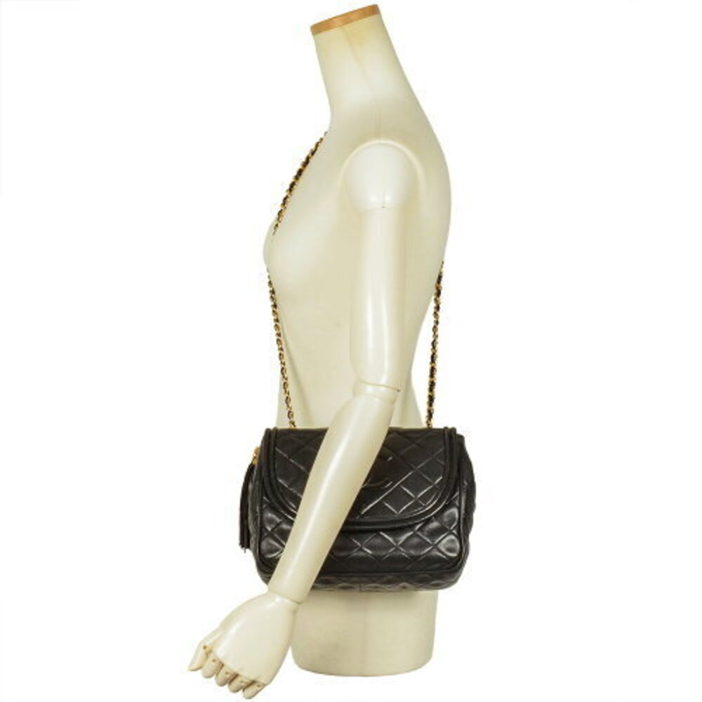 Chanel Mark Chain Coco Tassel Bag Shoulder Matelasse Black Lambskin - Picture 8 of 8